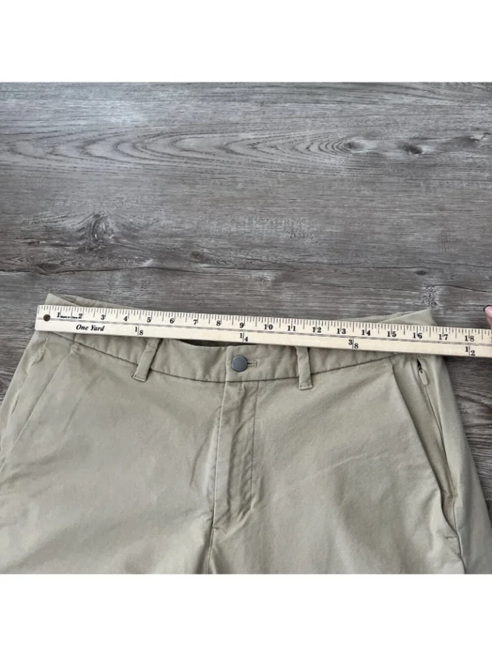 Lululemon Commission Pants Mens Actual 34x27 Tan Swift Cotton‎ Slim Fit